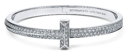 Pulsera Tiffany T T1 de oro blanco y half pavé de diamantes