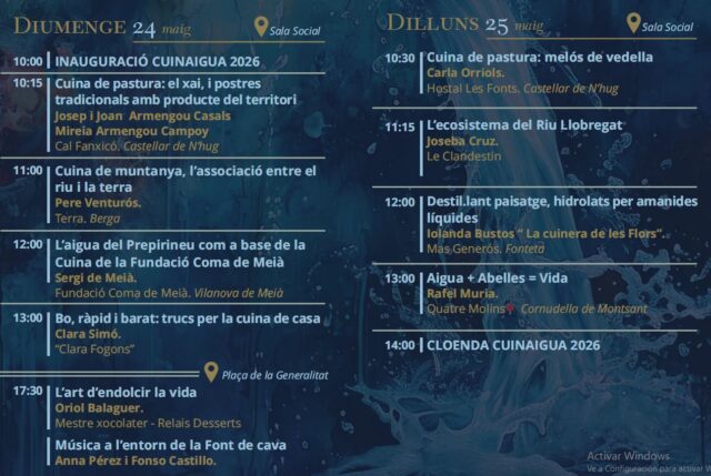 Cuinaigua 2026 programa actividades